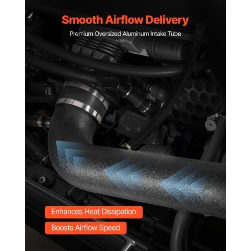 Cold Air Intake, 3.94 Inch Cold Air Intake System + Heat Shield Compatible with 2015 Cadillac Escalade, Chevy Suburban/Tahoe/Silverado, GMC Yukon/Sierra, High Flow Filter Kit Improve Horsepower