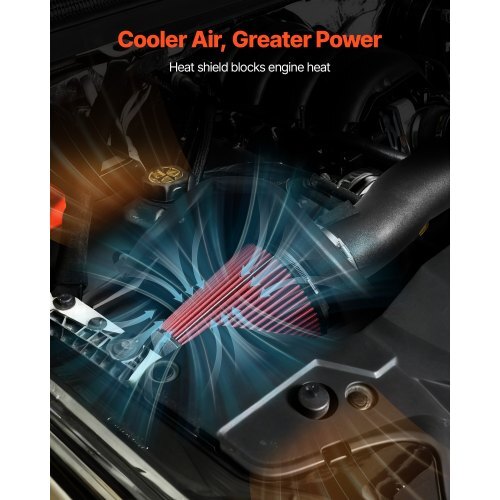 Cold Air Intake, 3.9 Inch Cold Air Intake System + Heat Shield Compatible with 2019-2025 Chevy Silverado/GMC Sierra, 2021-2025 Cadillac Escalade 6.2L, High Flow Filter Kit Improved Horsepower