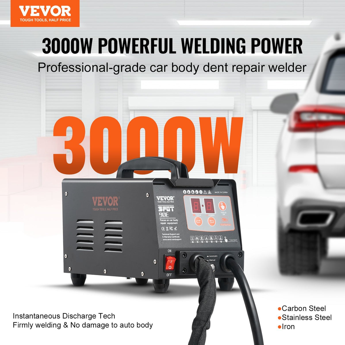 Stud Welder Dent Repair Kit, 220V 3KW Spot Welder Dent Puller with Auto/Manual Welding & 7 Versatile Modes, Auto Body Spot Welding Dent Puller Machine for Car, Truck Dent Repair