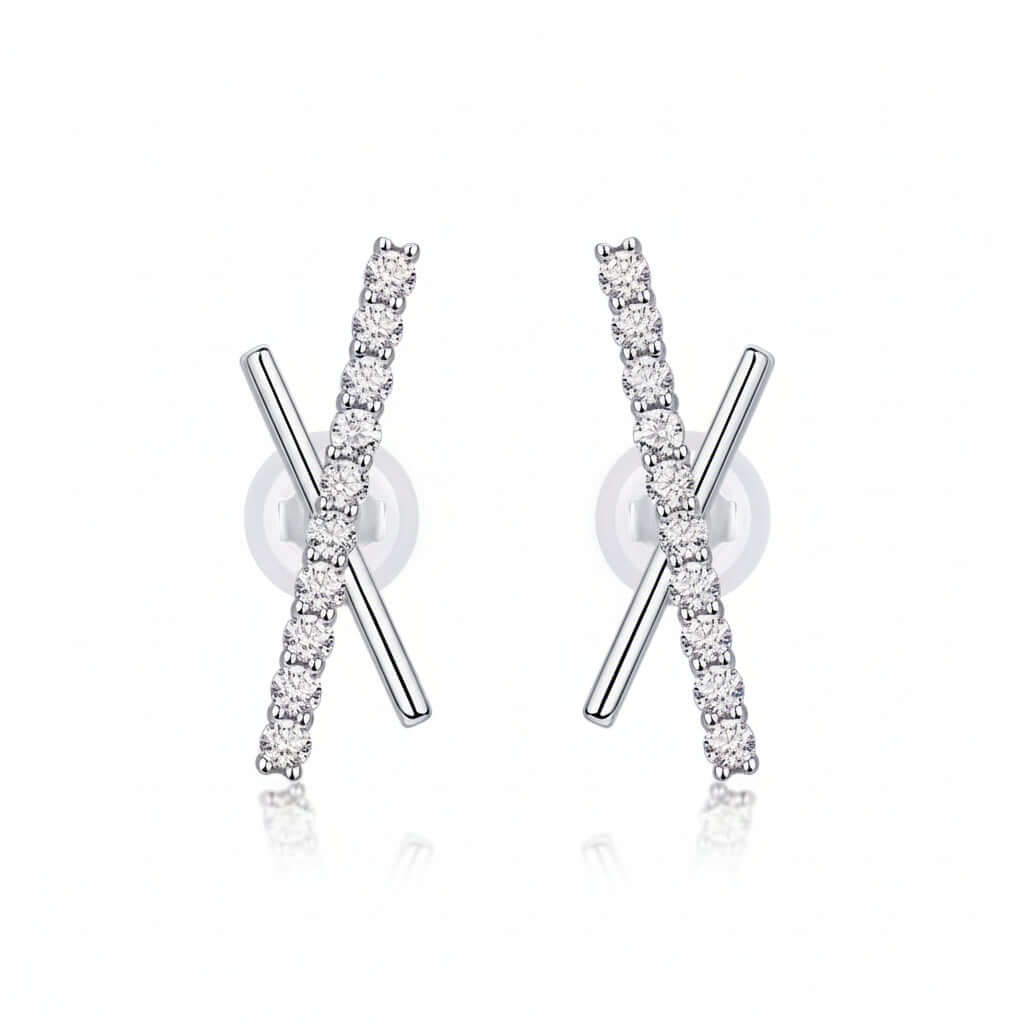 Mini Moissanite Stud Earrings – S925 Sterling Silver
