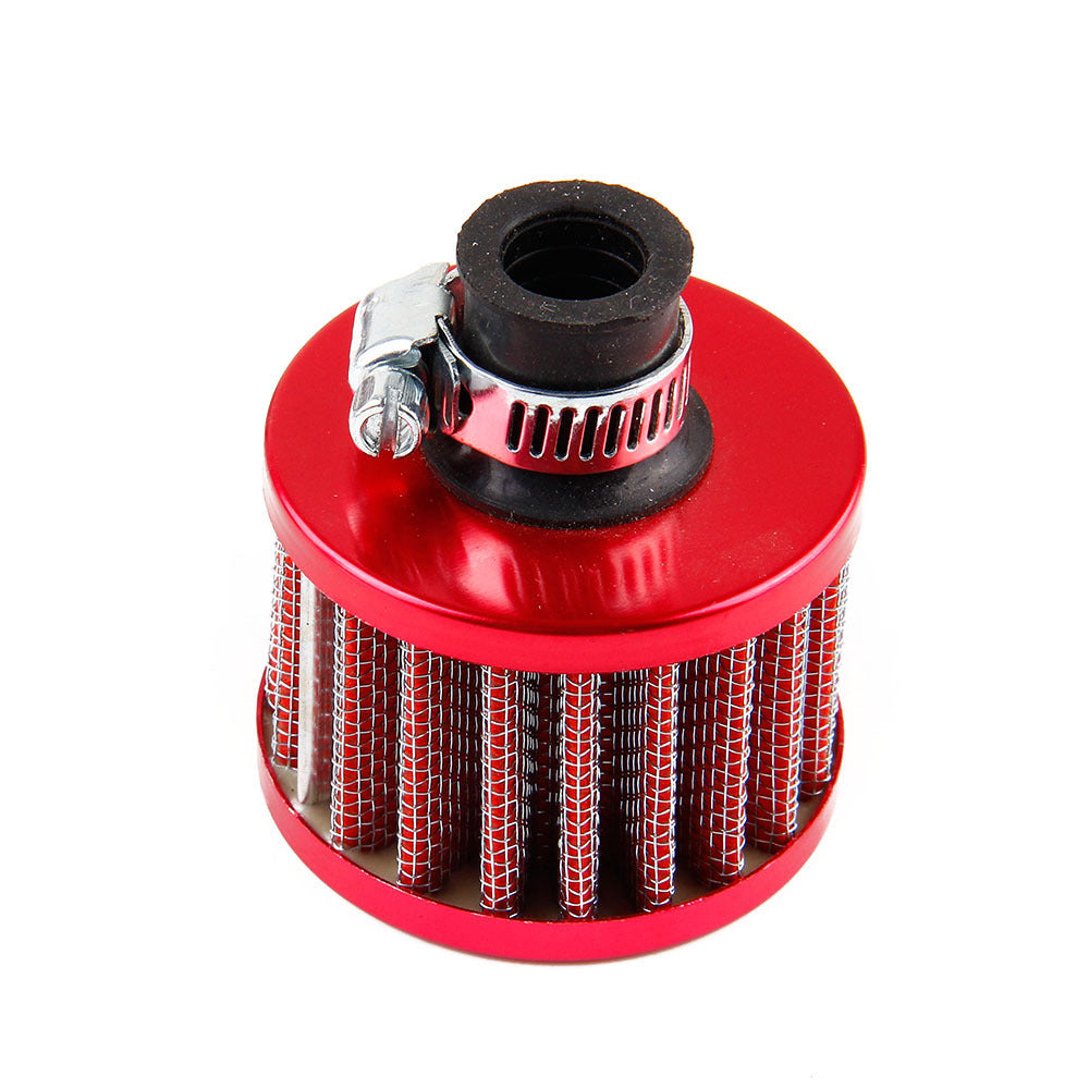 12mm Air Filter Motorcycle Turbo Vent Crankcase Breather Electroplate Black and White