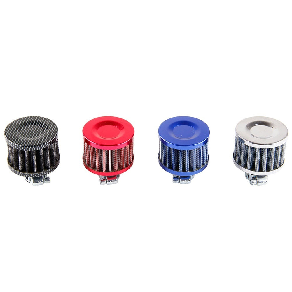 12mm Air Filter Motorcycle Turbo Vent Crankcase Breather Electroplate Black and White