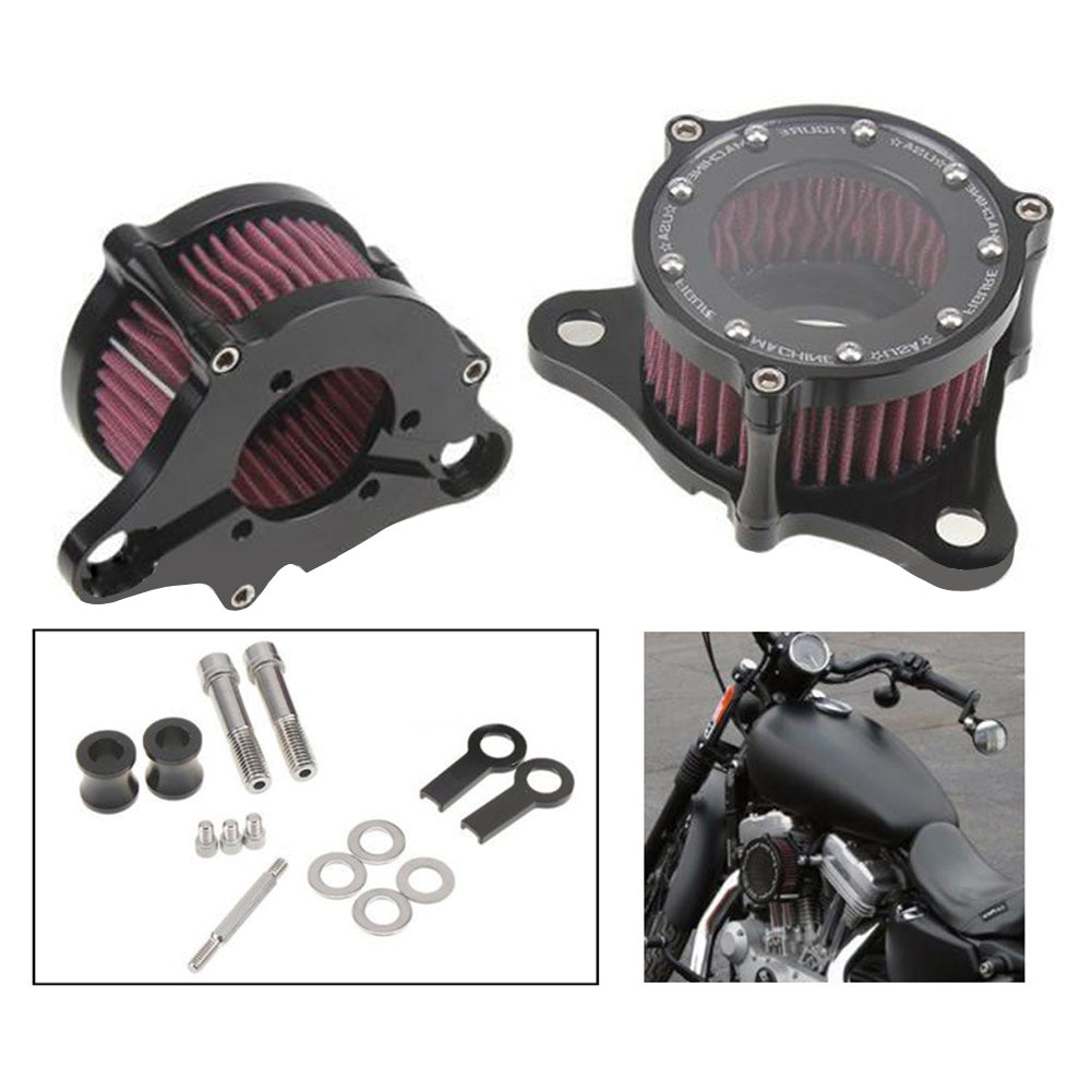 Aluminum Alloy Air Cleaner Intake Filter System Kit for  Sportster XL883 1200 Black