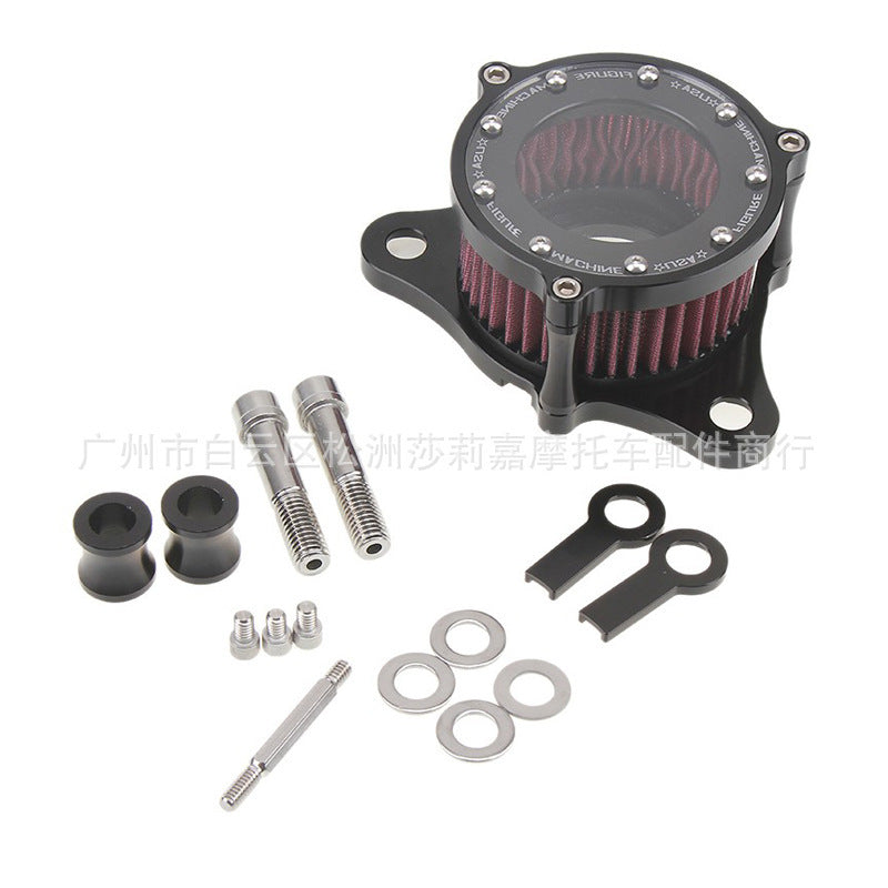 Aluminum Alloy Air Cleaner Intake Filter System Kit for  Sportster XL883 1200 Black