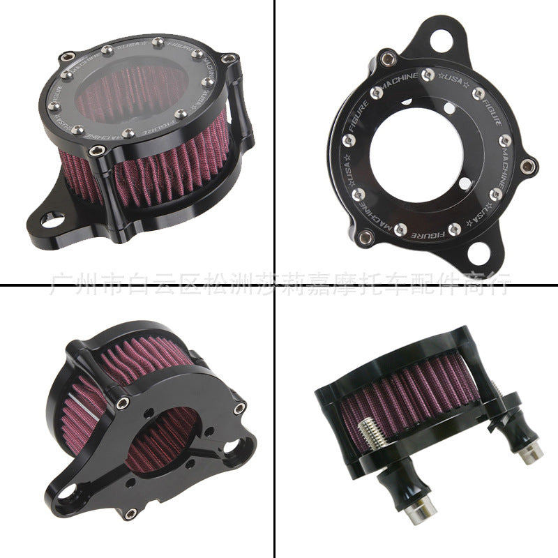 Aluminum Alloy Air Cleaner Intake Filter System Kit for  Sportster XL883 1200 Black