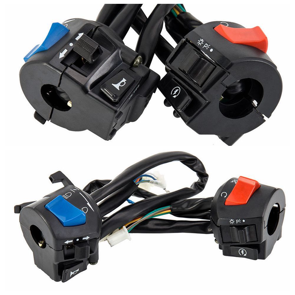 7/8'' Universal Handlebar Motorcycle Horn ON-OFF Turn Signal Headlight Switch Air outlet