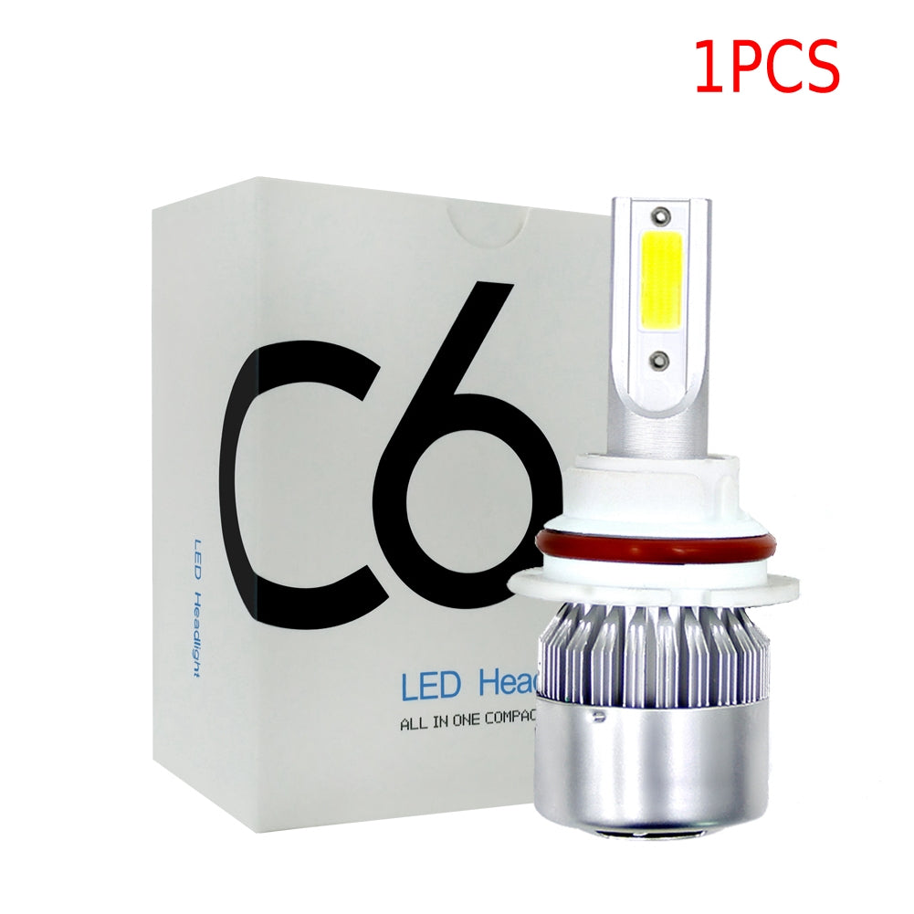 1PC Universal High Power Auto Bulbs C6 Car LED Headlights - 6000K - White Light 6000K-white_9006/HB4