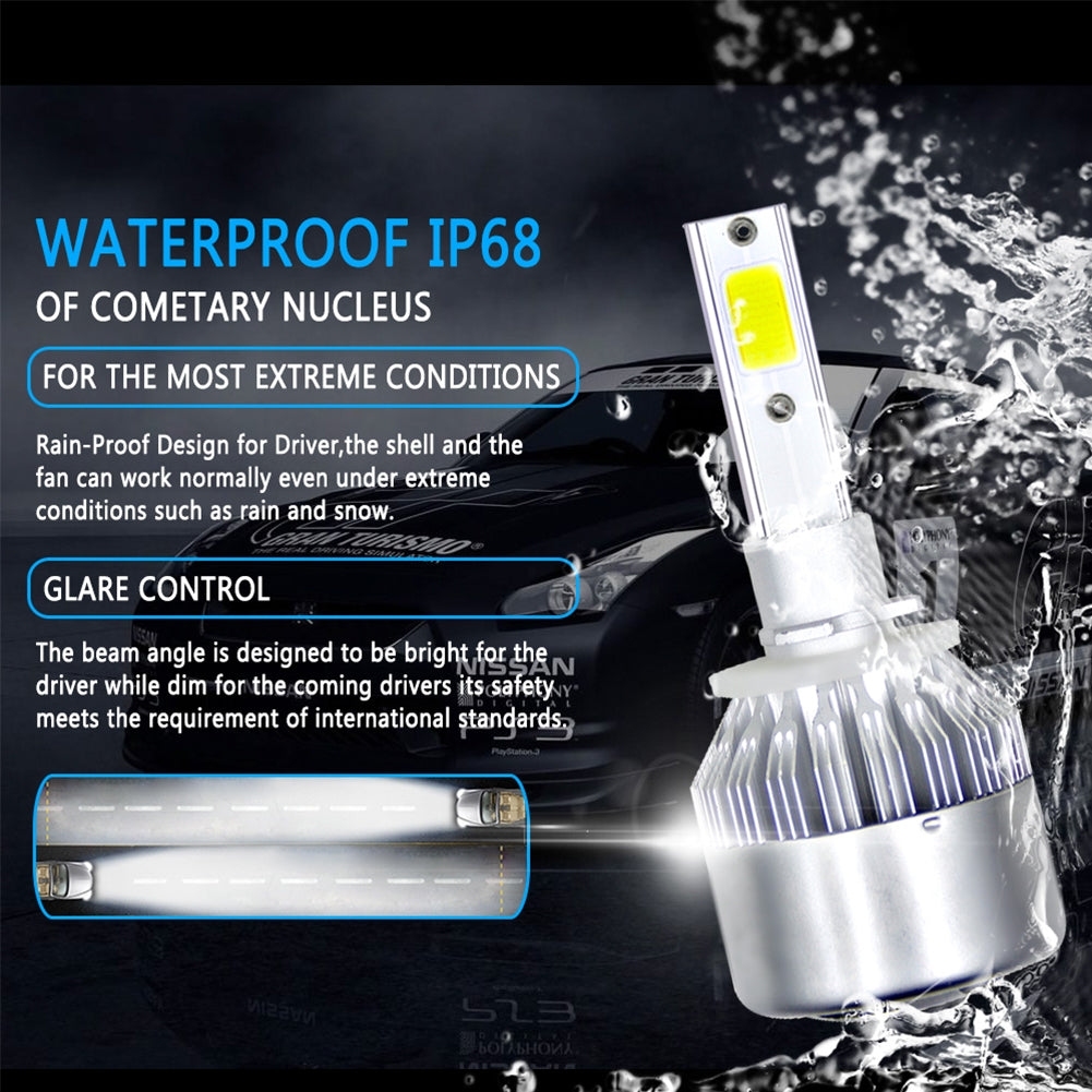 1PC Universal High Power Auto Bulbs C6 Car LED Headlights - 6000K - White Light 6000K-white_9006/HB4