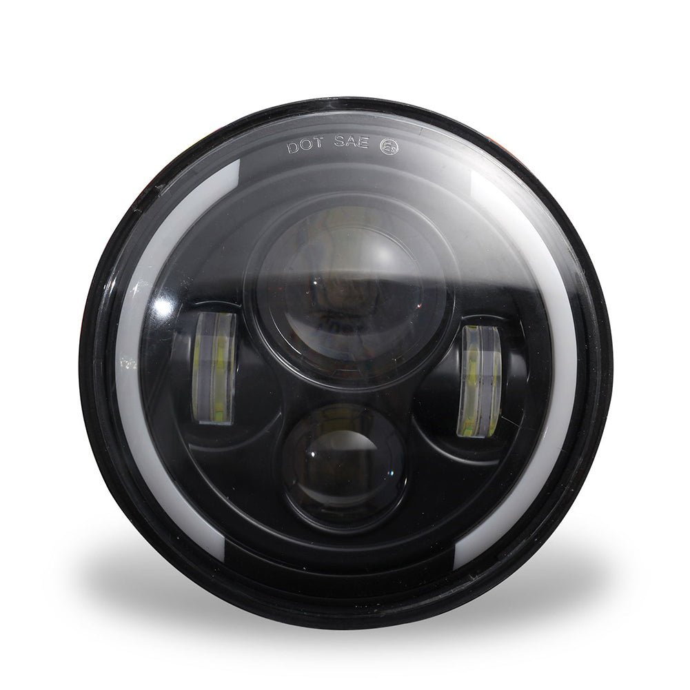 150W 7'' Round LED Headlight with High Low Beam 15000LM DRL Turn Signal Light white_6000K