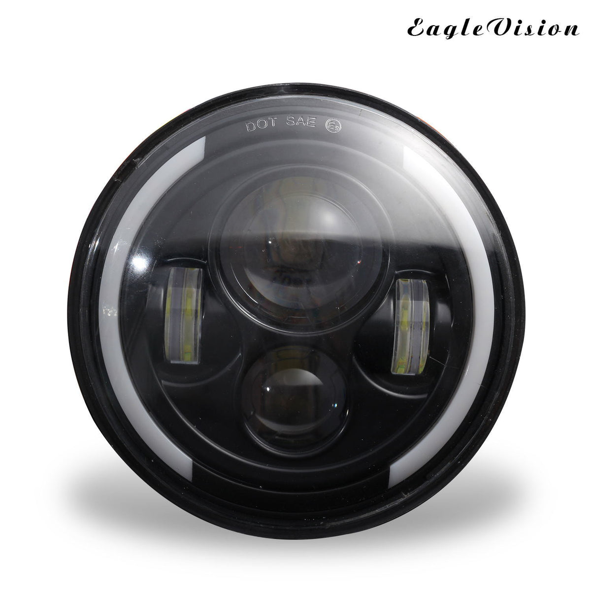 150W 7'' Round LED Headlight with High Low Beam 15000LM DRL Turn Signal Light white_6000K