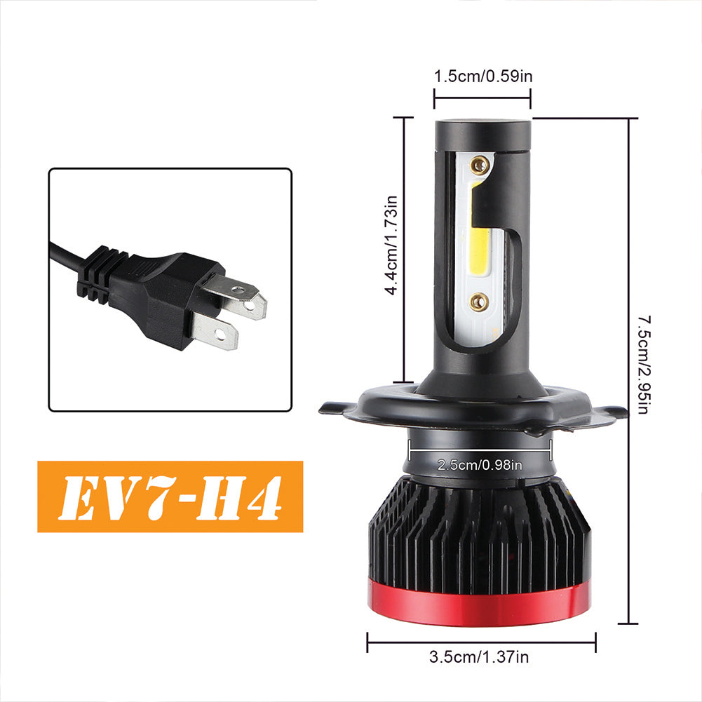 2PCS Mini Led Bulb Car Headlight H11 H1 H8 H9 H3 9005 / HB3 9006 / HB4 100W 20000LM 6000K Car Headlight 6000K white light_H4/HB2/9003 Hi/Lo