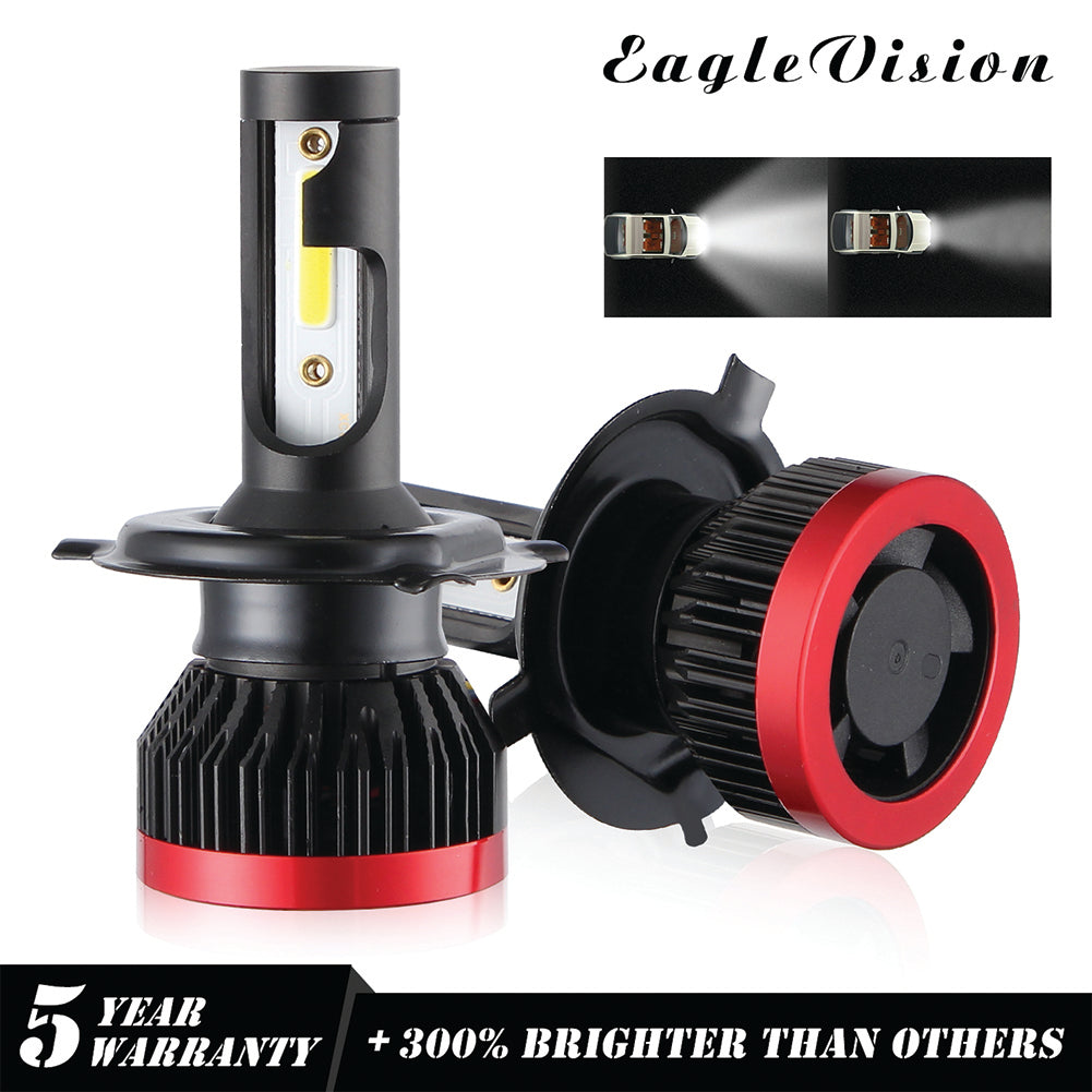 2PCS Mini Led Bulb Car Headlight H11 H1 H8 H9 H3 9005 / HB3 9006 / HB4 100W 20000LM 6000K Car Headlight 6000K white light_H4/HB2/9003 Hi/Lo