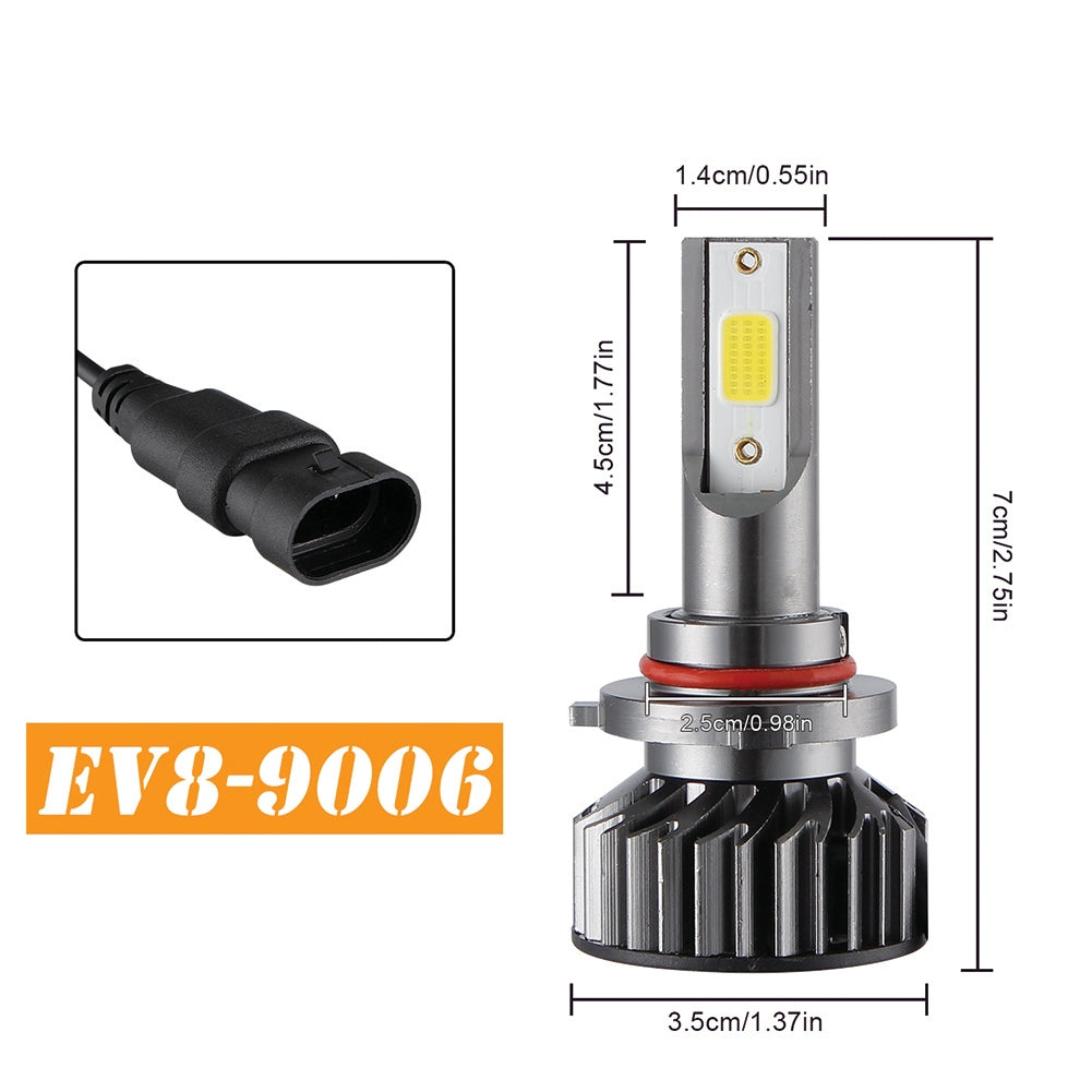 2PCS Mini Car LED Headlight Bulb H1 H7 H8/H9/H11 9005/HB3 9006/HB4 H4/HB2/9003 Hi/Lo 72W 10000LM 6000K Car Headlamp 9006/HB4
