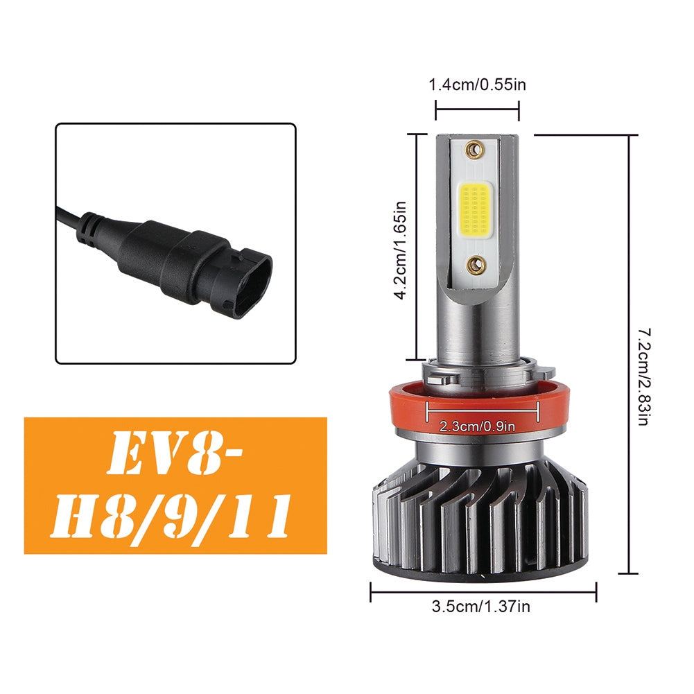 2PCS Mini Car LED Headlight Bulb H1 H7 H8/H9/H11 9005/HB3 9006/HB4 H4/HB2/9003 Hi/Lo 72W 10000LM 6000K Car Headlamp 9006/HB4
