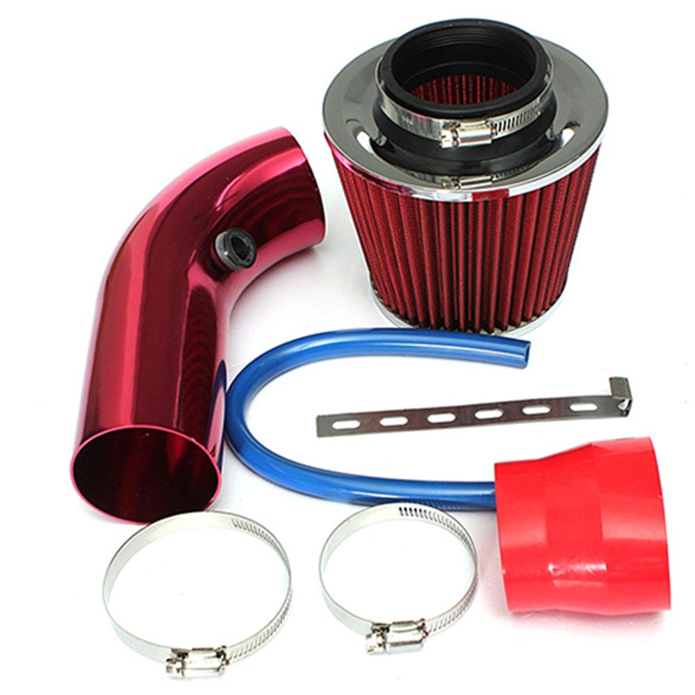 76mm/3inch Universal Car Cold Air Intake Filter Induction Pipe Hose System Kit Silver