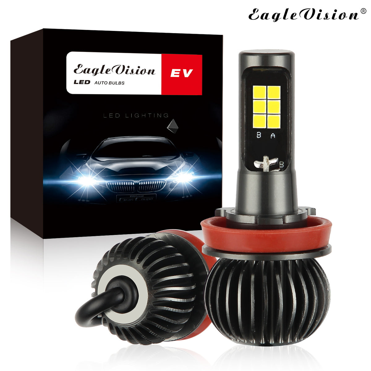 2pcs/set 880/881 9005/9006 H8/H11 5202 Dual Color Truck High Power Headlight Bulb Cool white + amber_H8/H11