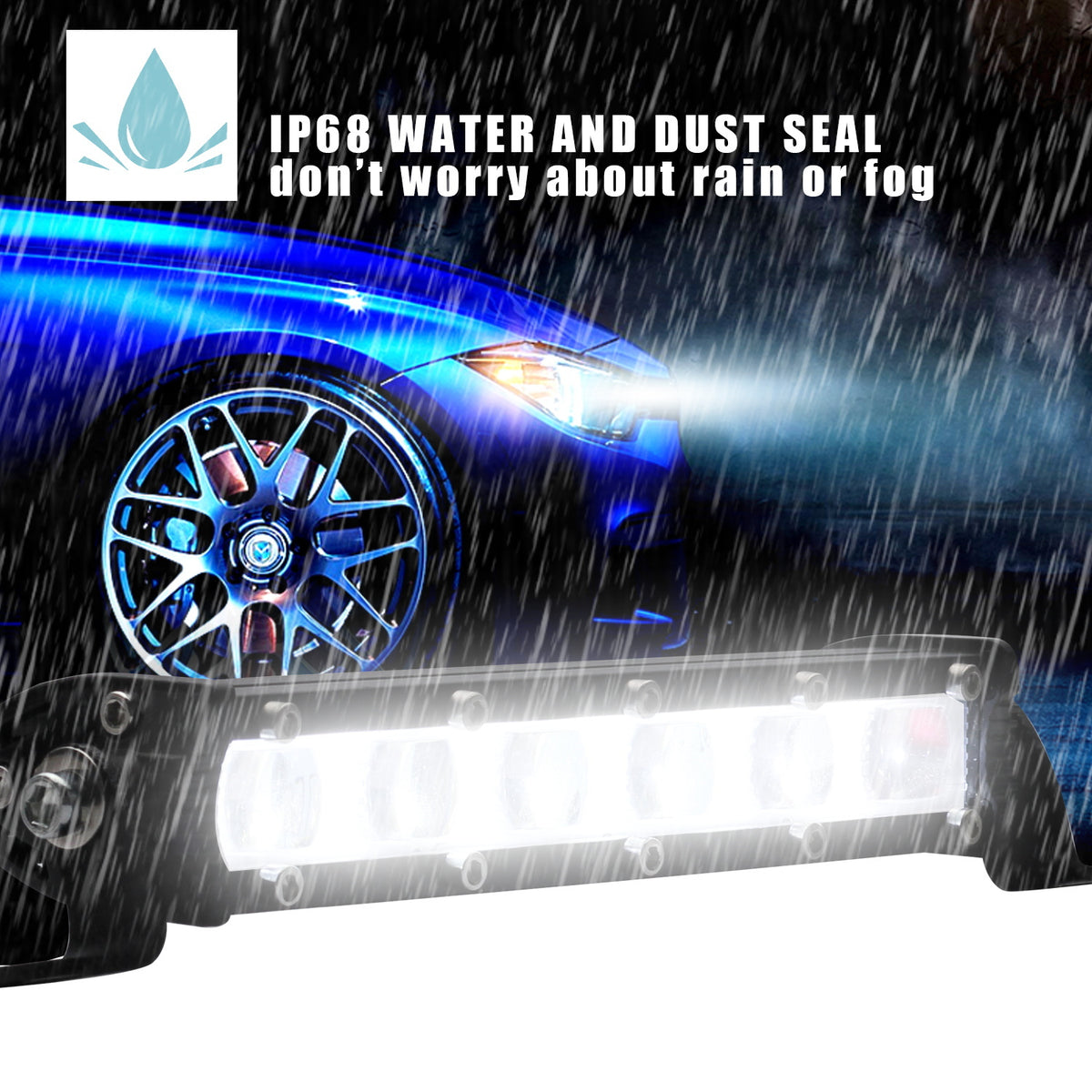 7" 120W LED Work Light Bar Spot Beams 6000K Super Bright Headlight Driving Light black