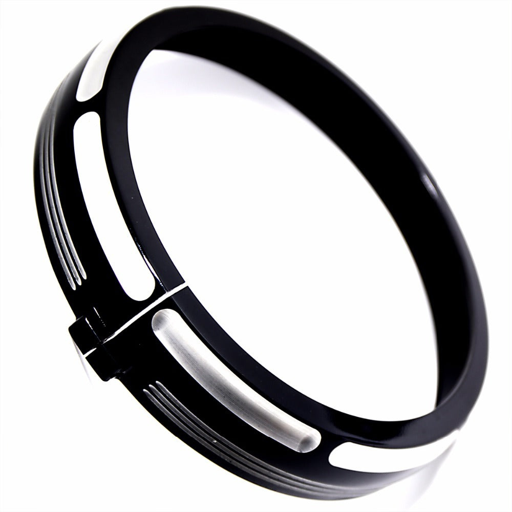 7" Burst Headlamp Trim Ring Headlight Cover For  Touring Street Glide Road King Trikes FLHX FLHR FLH/T 96-18 black