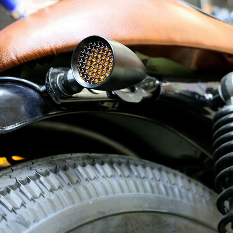 Universal Motorcycle Bullet Shape LED Chrome CNC Turn Signal Light Tail light Plating chrome
