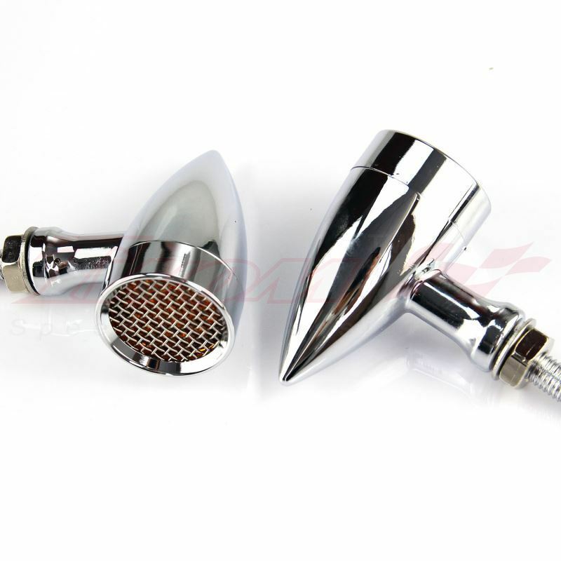 Universal Motorcycle Bullet Shape LED Chrome CNC Turn Signal Light Tail light black