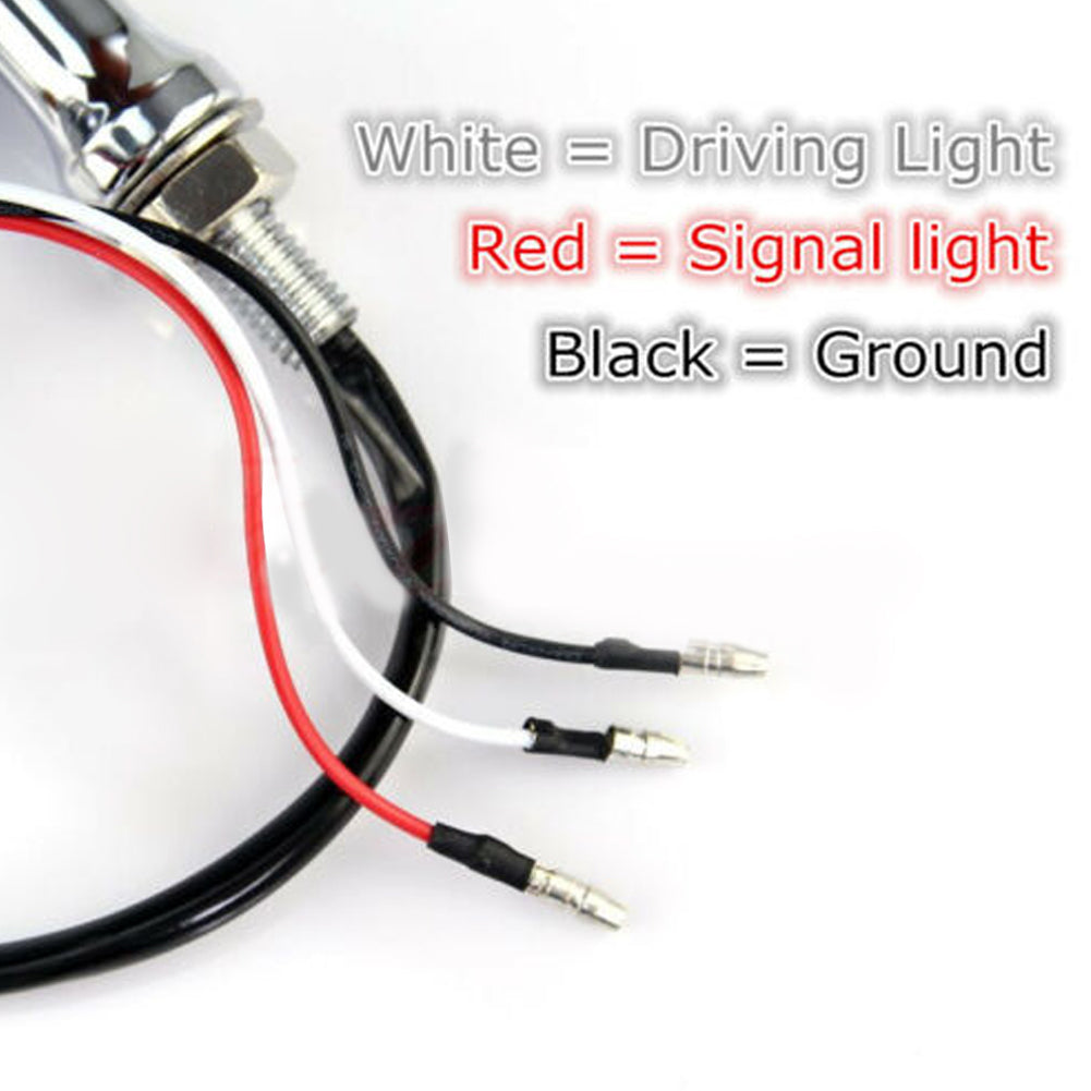 Universal Motorcycle Bullet Shape LED Chrome CNC Turn Signal Light Tail light black