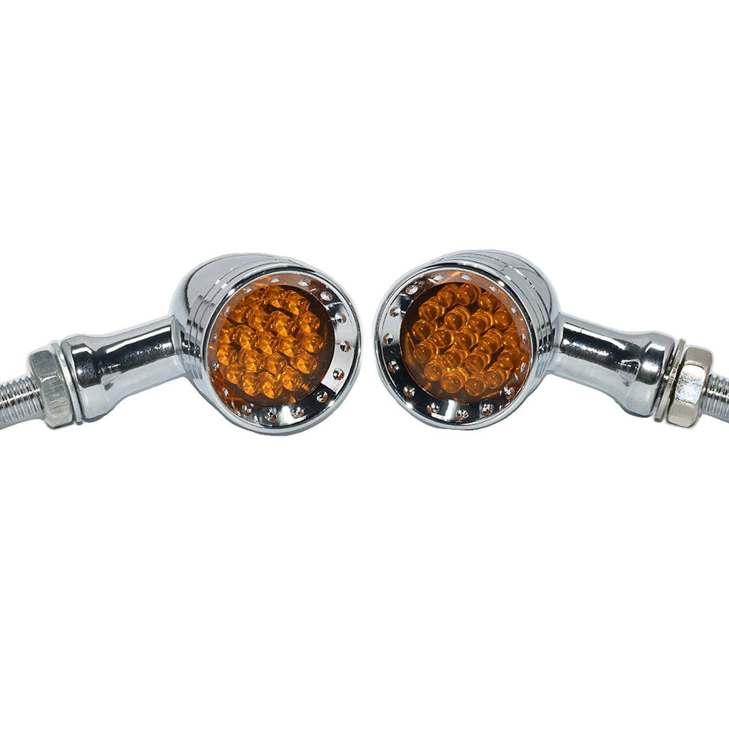 Motorcycle Bullet Shape LED Chrome CNC Turn Signal Light Tail light black