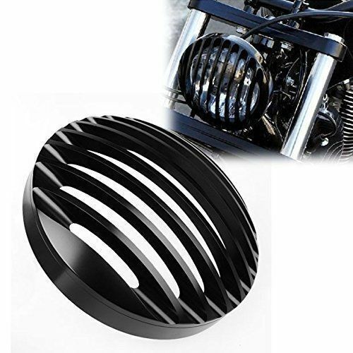 5 3/4" CNC Headlight Light Grill Cover for  Sportster XL 883 1200 2004-14 black