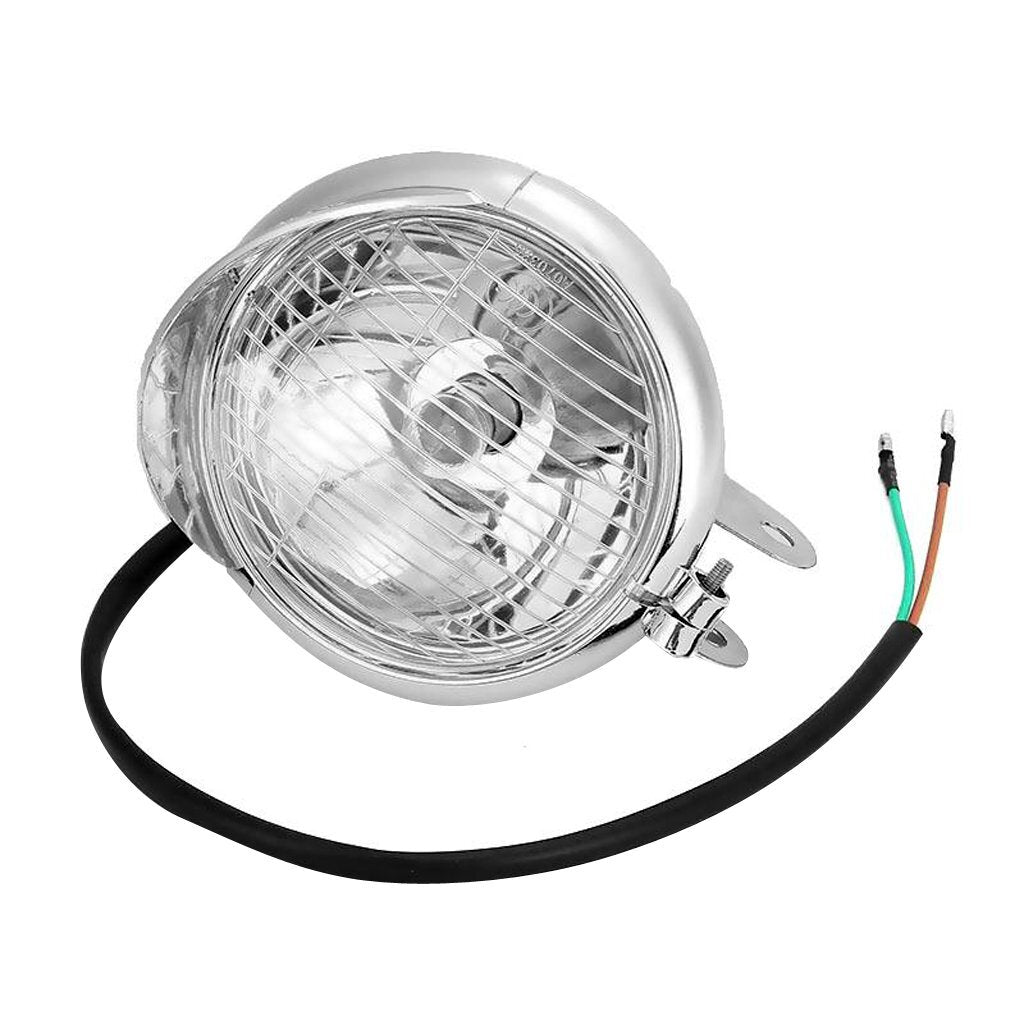 12v Universal Chrome Color ABS Motorcycle Fog Lights Headlight Lamp 1 pair