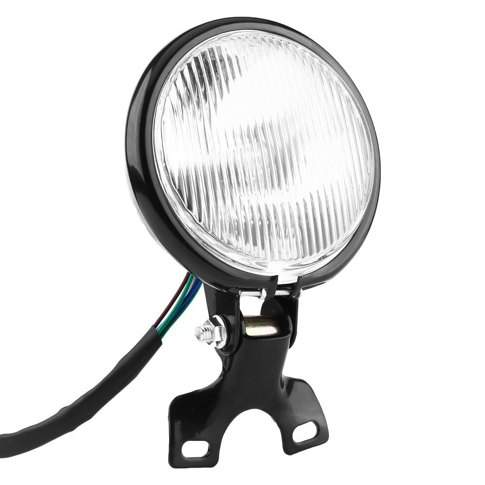 Chrome Motorcycle Headlight Yellow Cafe Racer Head Light Decorative Metal Lights Lighting Modified Motorbike Rear Light black