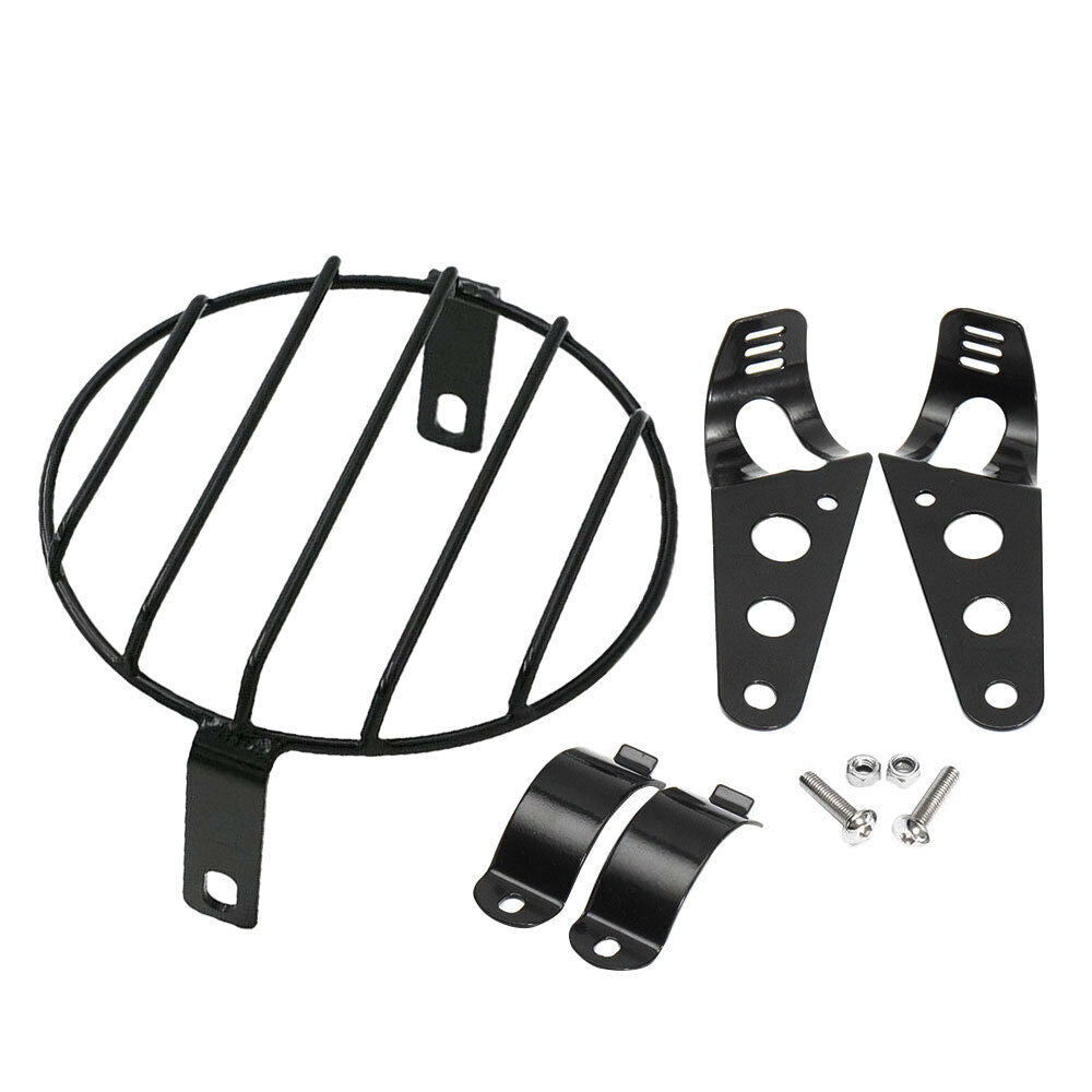 6.5 inch Retro Motorcycle Headlight Grill Side Mount Cover with Bracket