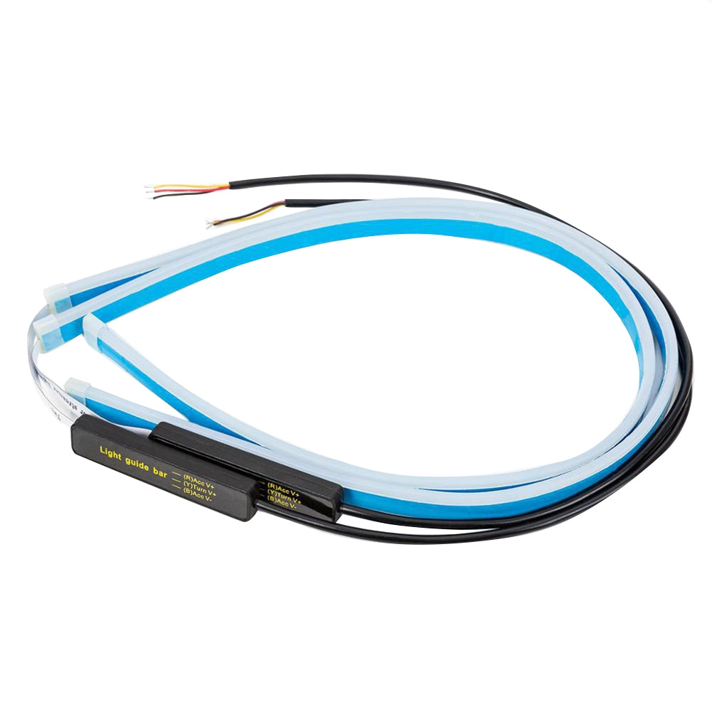 Ultrafine Cars LED Daytime Running Lights White Turn Signal Yellow Guide Strip for Headlight 45CM white yellow