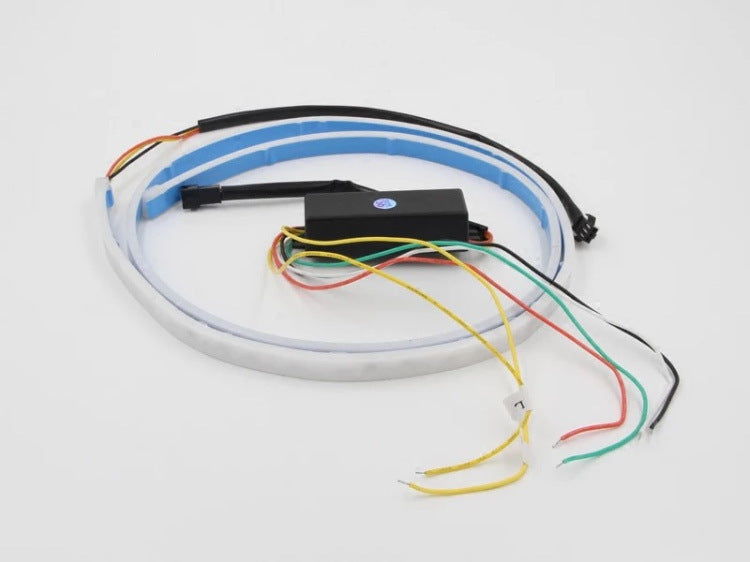Car Additional Stop Light Floating LED Strip 12V Auto Trunk Tail Brake Running Turn Signal Lamp 1.5m colorful - tail box light