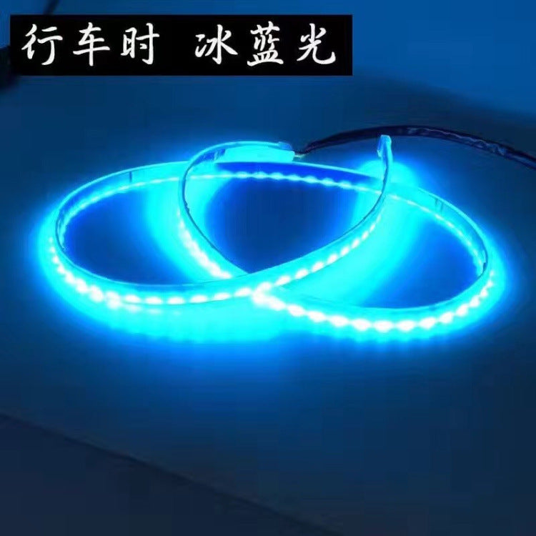 Car Additional Stop Light Floating LED Strip 12V Auto Trunk Tail Brake Running Turn Signal Lamp 1.5m colorful - tail box light