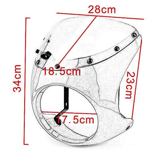 Universal 7" Headlight Handlebar Fairing Windshield Cafe Racer For  Dyna Sportster 1200 883 FLHT Bobber Touring Matte black