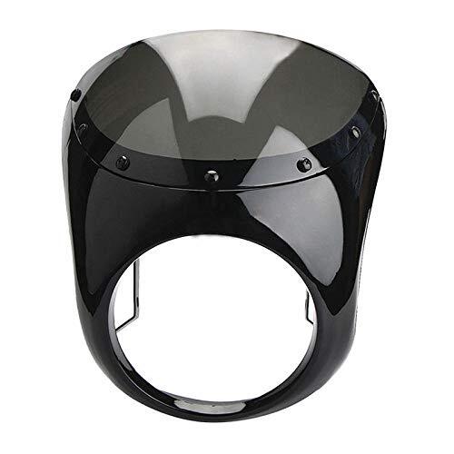 Universal 7" Headlight Handlebar Fairing Windshield Cafe Racer For  Dyna Sportster 1200 883 FLHT Bobber Touring Matte black