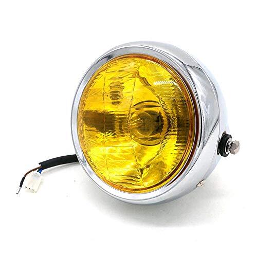 6.5"Universal Motorcycle Refit Headlight with Brackets DC 12V Motorbike Vintage Head Lamp Scooter Round Spotlight Motor Front Lights silver