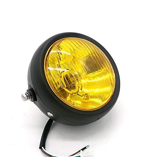 6.5"Universal Motorcycle Refit Headlight with Brackets DC 12V Motorbike Vintage Head Lamp Scooter Round Spotlight Motor Front Lights silver