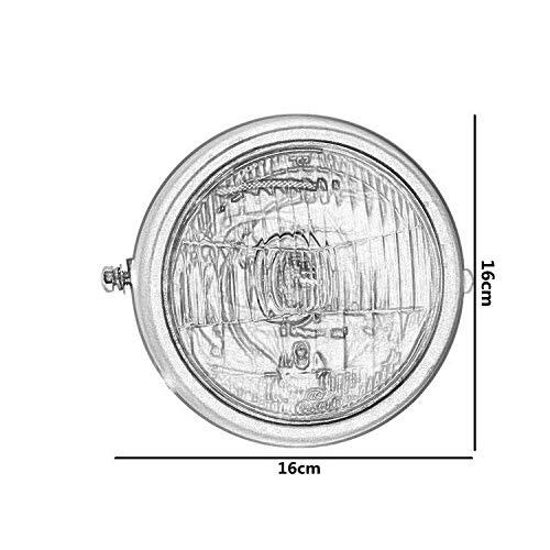 6.5"  DC 12V Motorbike Vintage Head Lamp Scooter Round Spotlight Motor Front Lights Universal Motorcycle Refit Headlight with Brackets silver