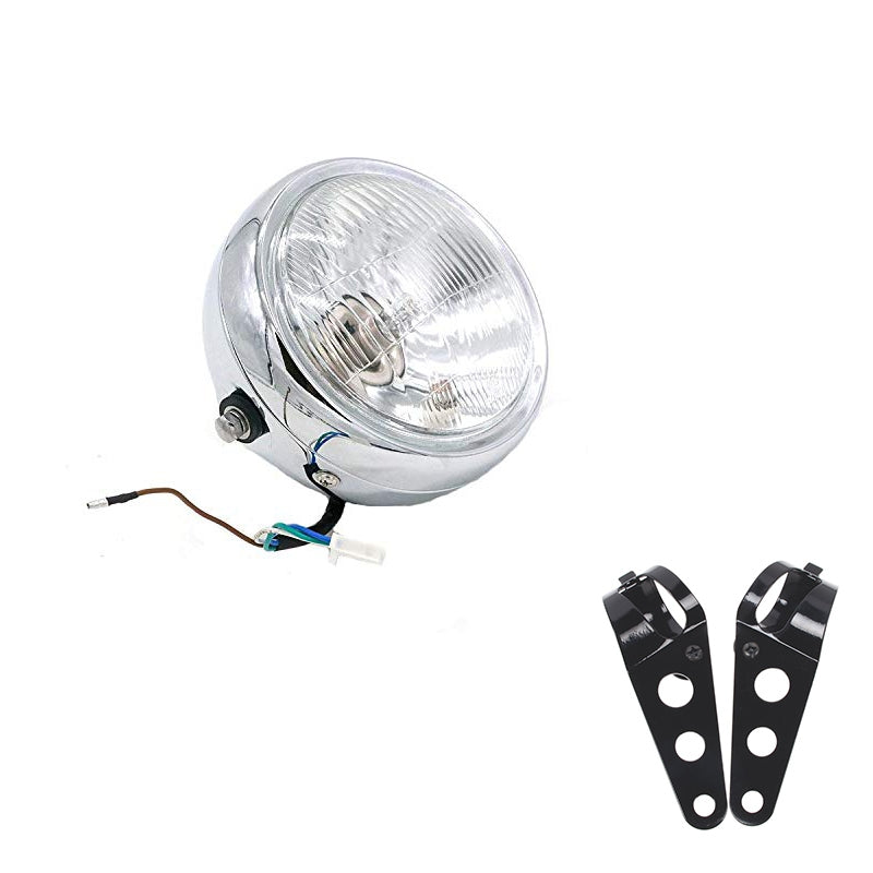 6.5"  DC 12V Motorbike Vintage Head Lamp Scooter Round Spotlight Motor Front Lights Universal Motorcycle Refit Headlight with Brackets support