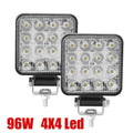 2pcs 10-30v 6000k 96w LED Bar Worklight 3inch Offroad Work Light Interior Led 4x4 Led Tractor Headlight Spotlight For Truck