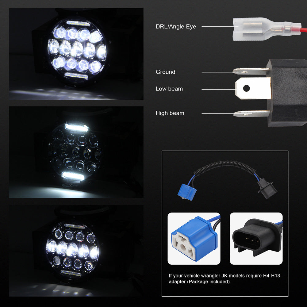 7 INCH 280W LED Headlights 6000K 28000LM Halo Angle Eye For Jeep Wrangler CJ JK LJ 97-17 6000K White