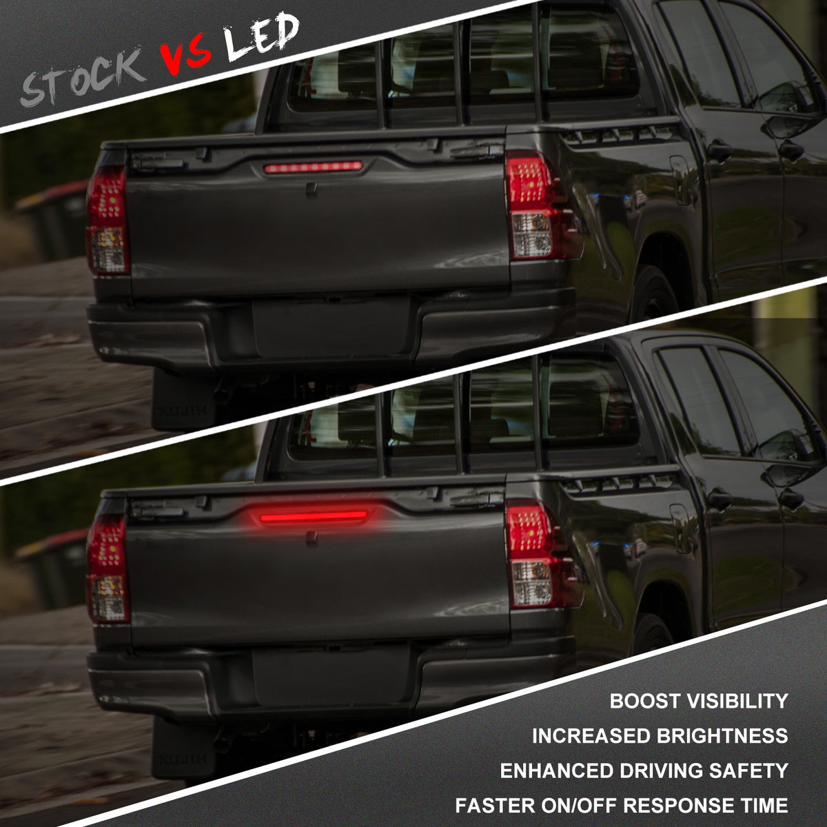 For Toyota Hilux VIGO 2018-2020 Car LED Rear Brake Light Middle Stop Third Tail High Brake Lamp Long red