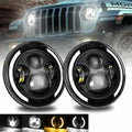 1 Pair 7 Inch Round Shaped LED Front Headlight Daytime Running Light 7 inch