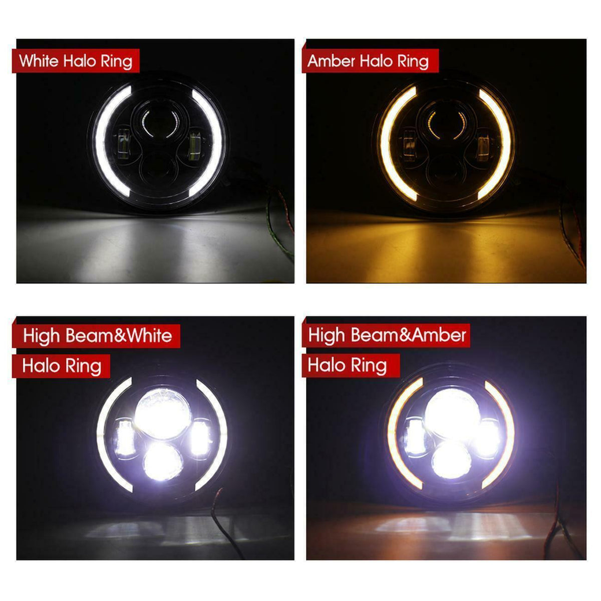 1 Pair 7 Inch Round Shaped LED Front Headlight Daytime Running Light 7 inch