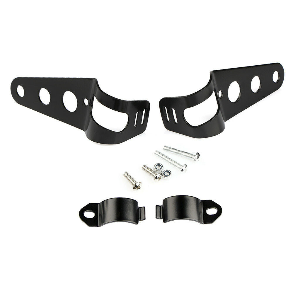 6.5" LED Motorcycle Headlight Headlamp Bracket Angel Ring Hi Lo Beam Bulb 6.5