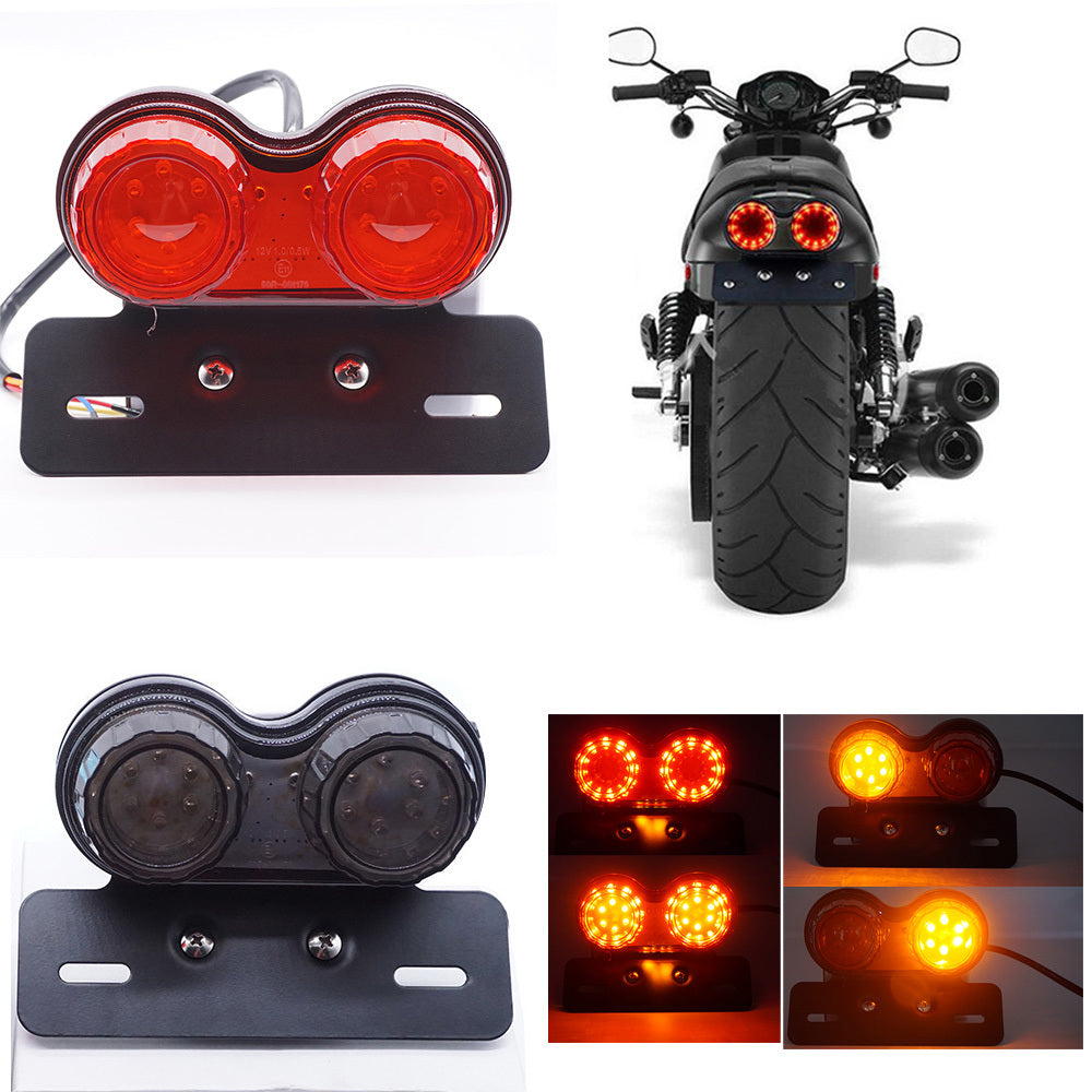 1pair Universal Motorcycle LED Taillight Custom Motorbike Rear Stop Brake Lamp Turn Signal Indicators