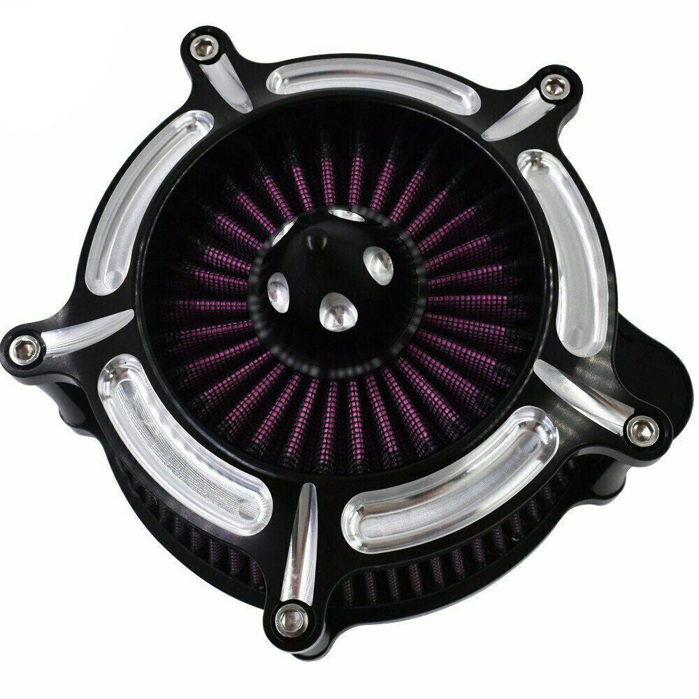 Air Filter Motorcycle Turbine Spike Intake Air Cleaner Filter System black