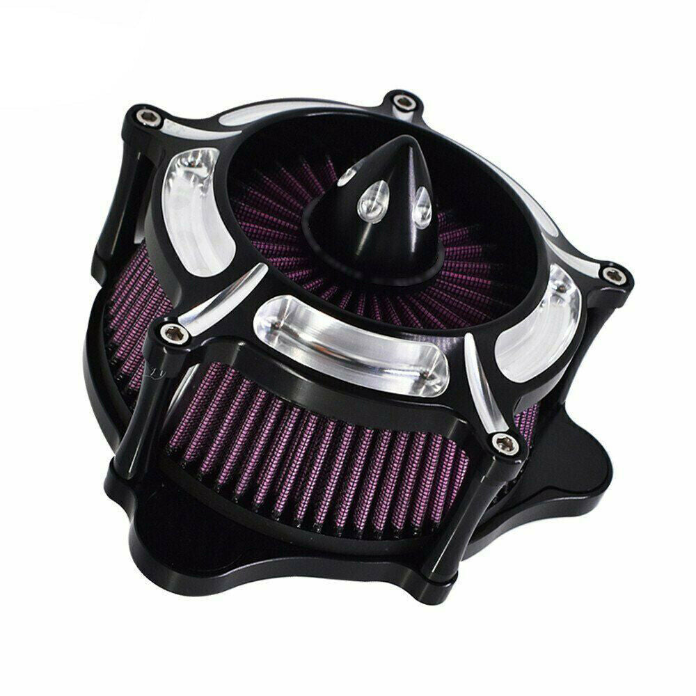 Air Filter Motorcycle Turbine Spike Intake Air Cleaner Filter System black