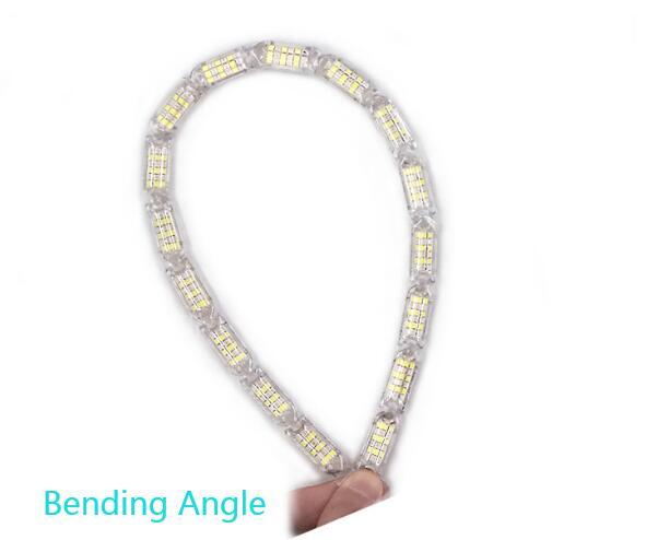 2pcs Flexible LED Strip Light DRL Daytime Running Light Waterproof Sequential Flow Headlight Runners Corner Turn Signal DRL As shown_16 lights (50cm)