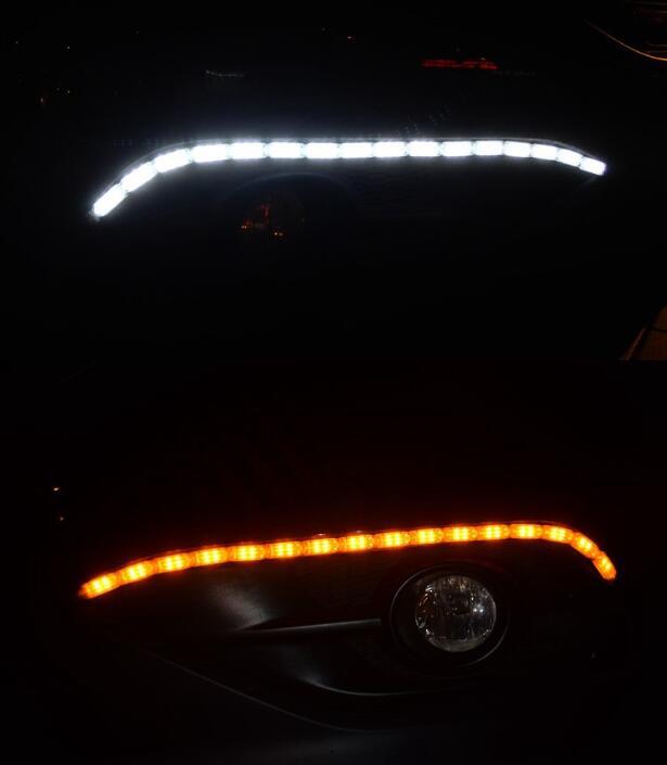 2pcs Flexible LED Strip Light DRL Daytime Running Light Waterproof Sequential Flow Headlight Runners Corner Turn Signal DRL As shown_16 lights (50cm)